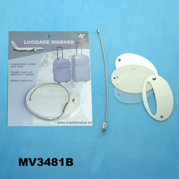 MV3481B Aluminum Oval Luggage Marker B/C