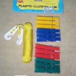 A126 5M Clothes Line W/12Pcs Plastic Peg W/Hang Card