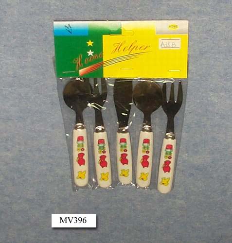 MV396 5Pcs Kid Cutlery Set In Pvc Bag W/Hang Card