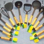 Nylon Slotted Turner Wooden  Handle In Nylon Net