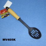 Nylon Slotted Spoon Wooden  Handle