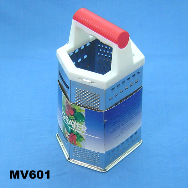 MV601 Grater Hexagon W/Plastic Handle S/S 9" Wheel Card