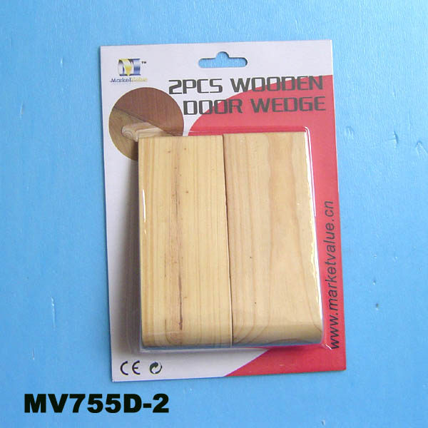 2Pcs Pine Wooden Door Wedge