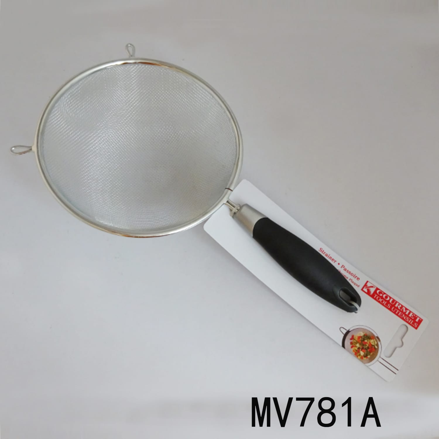 MV781A 18Cm Chrome Plating Strainer With Plastic Handle