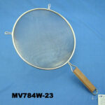 23Cm Chrome Plating Strainer Wooden Handle