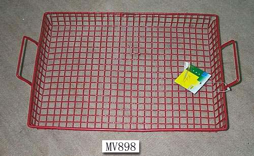 Square Vinyl Coated Fruit Basket Red