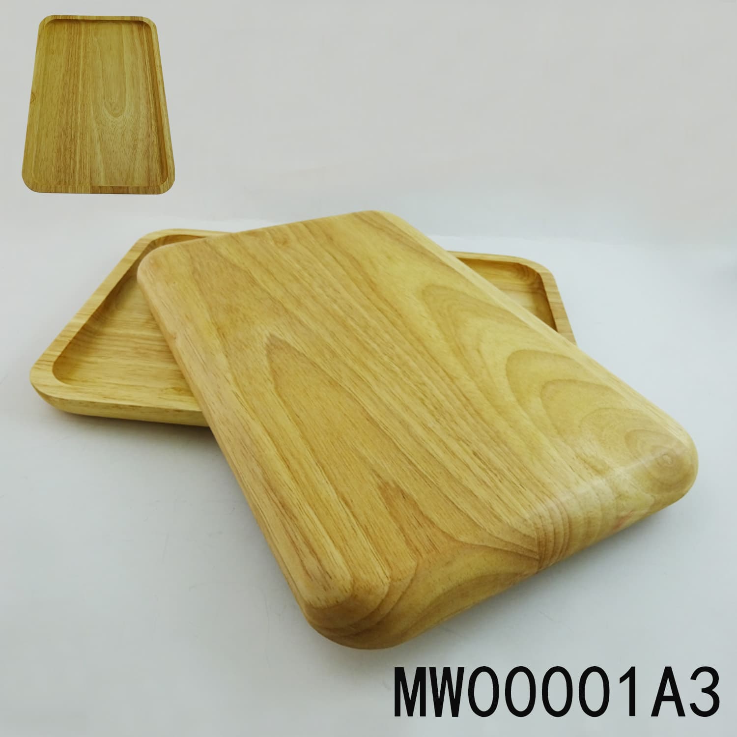MW00001A3 Rectangle Oak Plate Serving Dishes