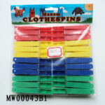 24Pcs Plastic Clothes Pegs W/Pe Shrink