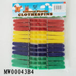 24Pcs Plastic Clothes Pegs W/Pe Shrink