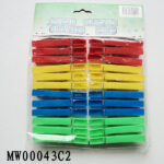 24Pcs Plastic Clothes Pegs W/Pe Shrink