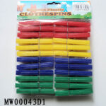 24Pcs Plastic Clothes Pegs W/Pe Shrink