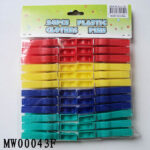 24Pcs Plastic Clothes Pegs W/Pe Shrink