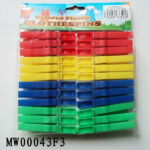 24Pcs Plastic Clothes Pegs W/Pe Shrink