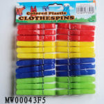 24Pcs Plastic Clothes Pegs W/Pe Shrink