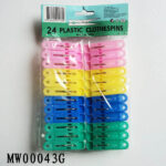 24Pcs Plastic Clothes Pegs W/Pe Shrink