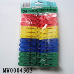 24Pcs Plastic Clothes Pegs W/Pe Shrink