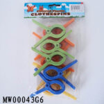 10Pcs Plastic Clothes Pegs W/Poly Bag+Head Card
