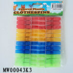 24Pcs Plastic Clothes Pegs W/Pe Shrink