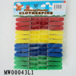 24Pcs Plastic Clothes Pegs W/Pe Shrink
