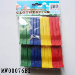 24Pcs Plastic Clothes Pegs W/Pe Shrink