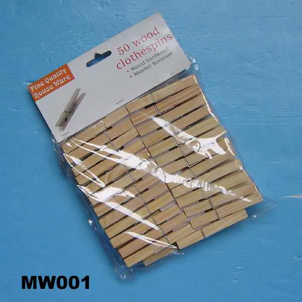 MW001 50Pcs.Pine Wood Cloth Pegs