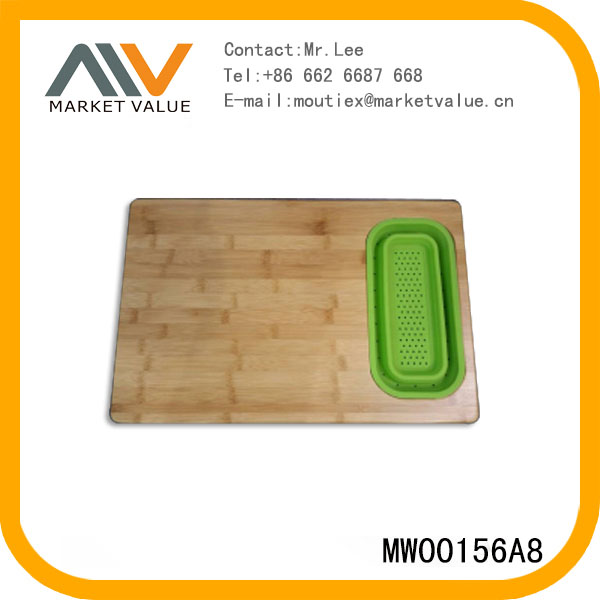 Rectangle Bamboo Cutting Board With Silicone