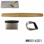 3Pcs Rolling Pin Tools Set（Rolling Pin+Scraper+Mixer）
