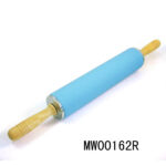 Wooden Handle Chrome And Plastic Heart Silicone Rolling Pin Shring Packing
