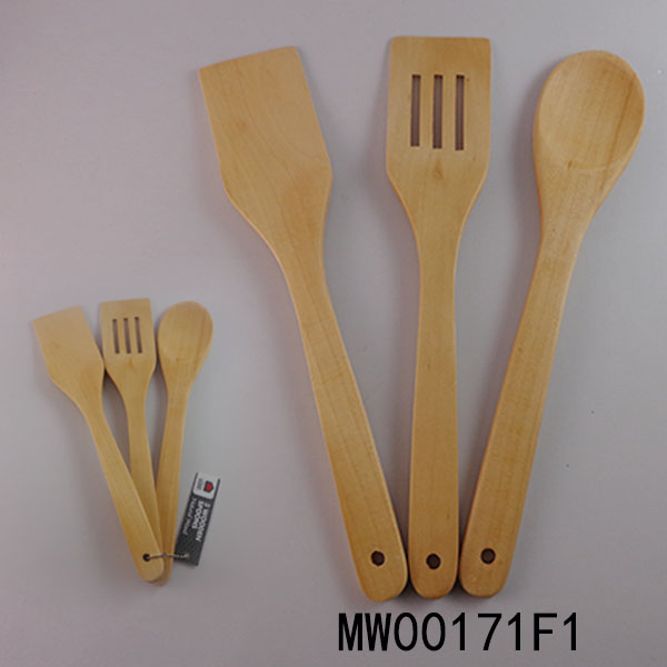 3Pcs Lotus Wood Spoon Set