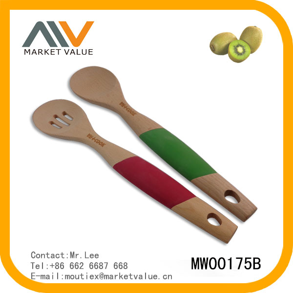 MW00175B 2Pcs Kitchen Tools Wooden Spoon