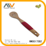 All Wooden Salad Slotted Spoon With Skidproof Handle