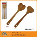 Bamboo Heart Shaped Spoon With Logo On Front And Back Handle
