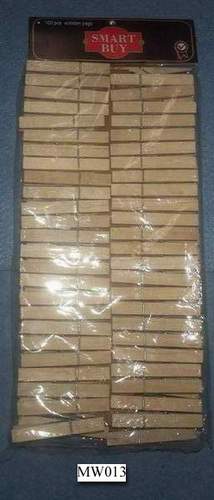 MW013 100Pcs Wooden Pegs In Pvc Bag