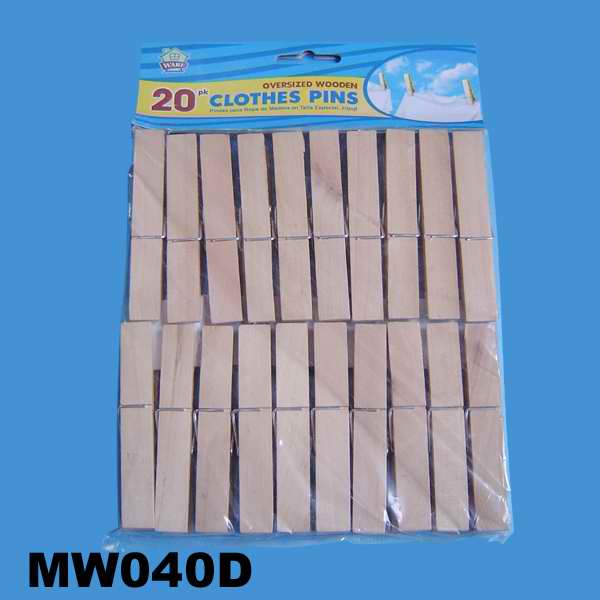 MW040D 2Opk Jumbo Wooden Peg Pbh