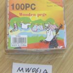 100Pcs Pine Wooden Pegs In Pvc Box