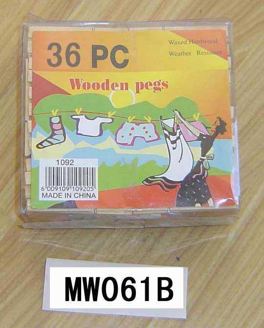 MW061B 36Pcs Wooden Peg In Box