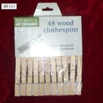 48 Pc Wood Cothes-Pins Shrink-Wrap