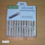 48 Ct Wood Cothespins With Card