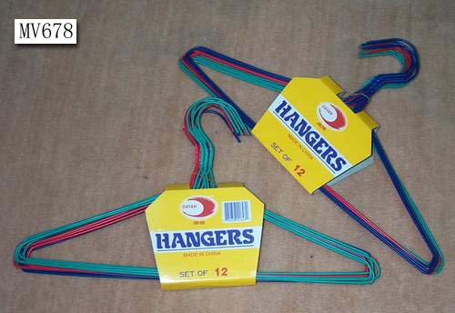 MW146 12Pcs Plastic Coated Metal Hanger