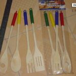 4Pcs Wooden Kitchen Tools In Pvc Bag W/Hang Card