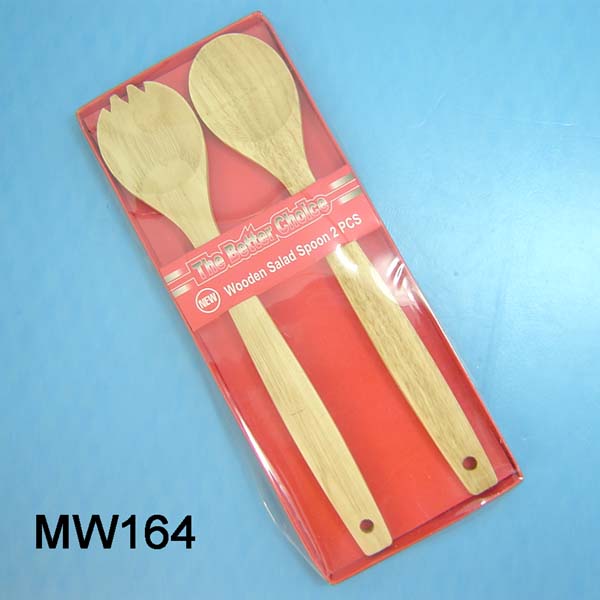 MW164 12 In 2 Pc Wooden Salad Spoon