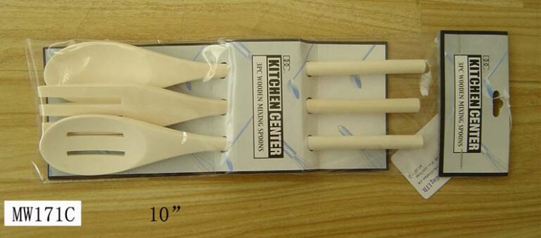 3Pcs 10" Wooden Kitchen Tools In Pvc Bag