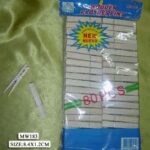 80Pcs Wooden Clothes Pegs 8.4X1.2Cm