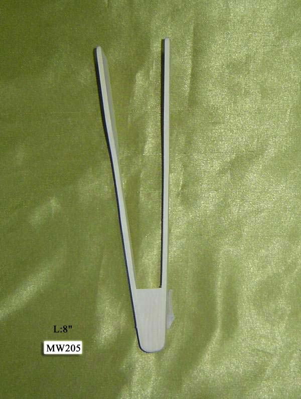 MW205 2298 8" Wooden Food Tongs