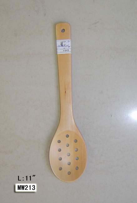 MW213 2323 11" Wooden Straining Spoon