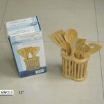 0507 12"Wooden Kitchen Tool W/Wooden Block In Colour Box