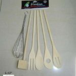 2039 5Pcs Wooden Kitchen Tool & 9.5" Egg Beater In Pvc