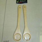 0518 12"2Pcs Wooden Cutlery Set In Pvc Bag W/Hang Card