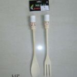 0540 2Pcs 12" Wooden Kitchen Tool In Pvc Bag W/Hang Card