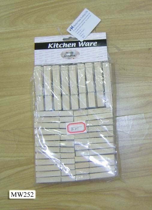 MW252 Wooden Clothes Beg 20Ps 9Cm+48Pcs 7Cm In Pvc Bag